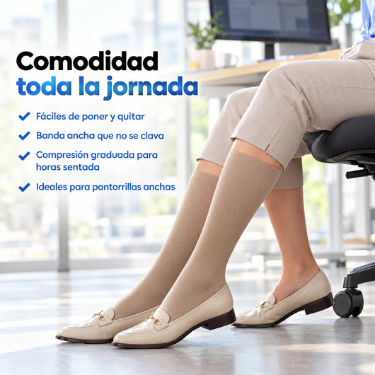Comodidad toda la jornada: medias de compresión Serenity para trabajar sentada