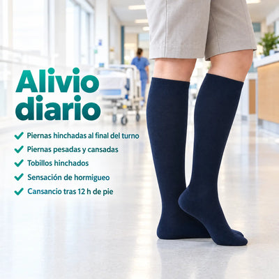 Alivio diario con las medias de compresión Serenity para enfermeras