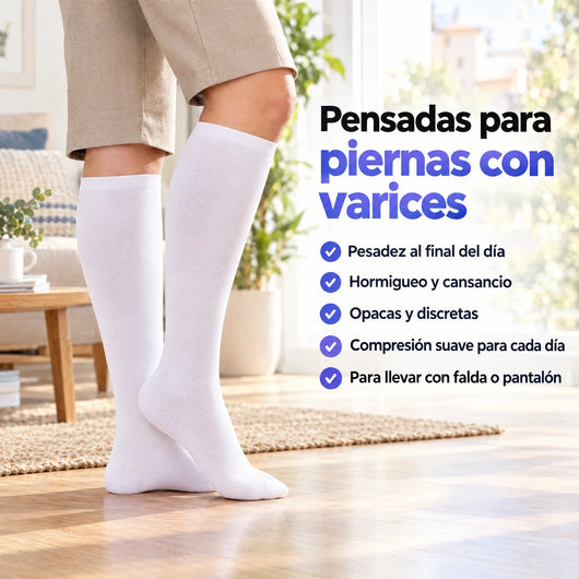 Pensadas para piernas con varices: medias de compresión Serenity para piernas con varices